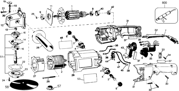 Page A Diagram and Parts List for ET1475 100 Black and Decker Grinder